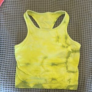 Lululemon Athletica Yellow Ribbed Crop Tank Top